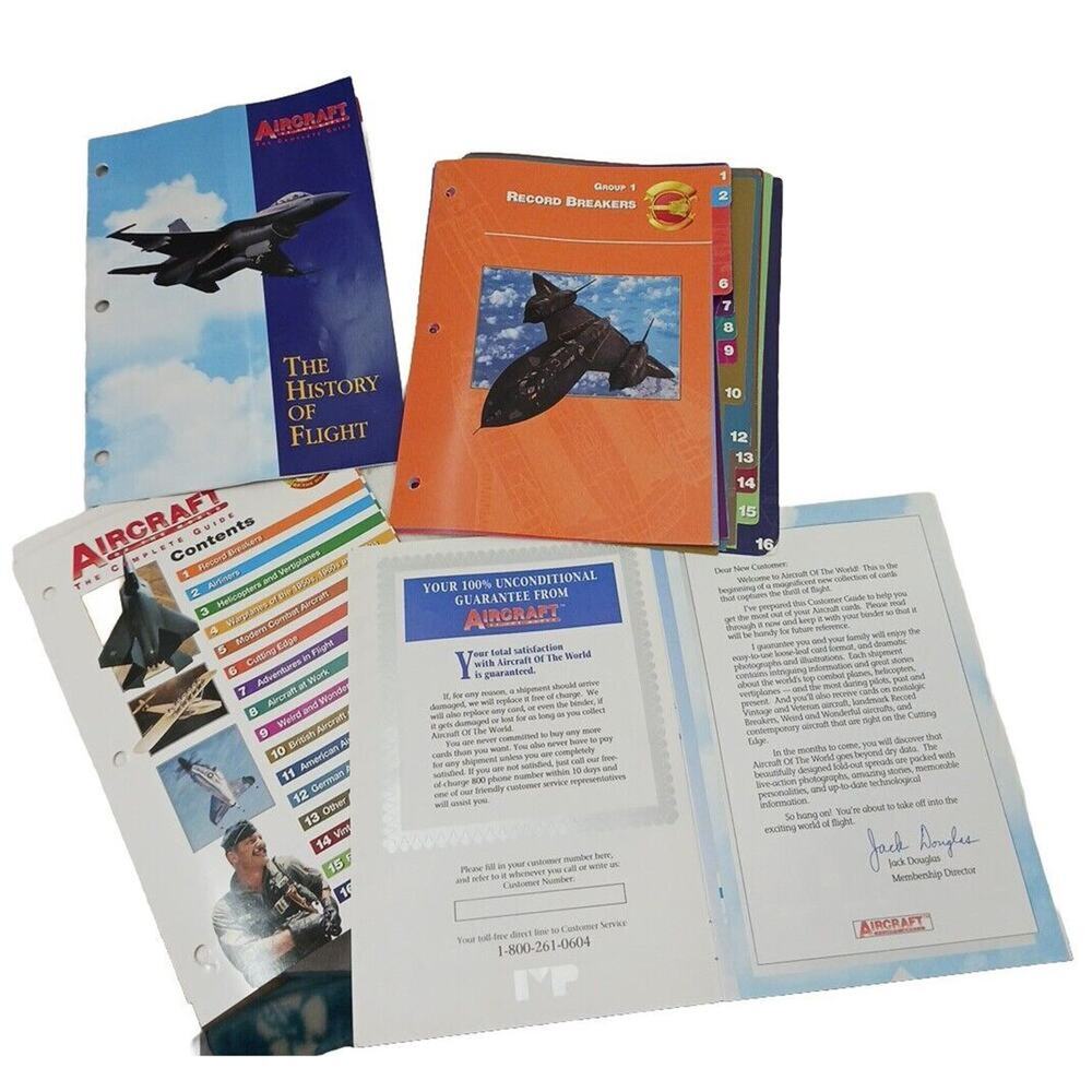 Aircraft Of The World THE COMPLETE GUIDE Extra BINDER TAB‎ PAGES INDEX Booklets
